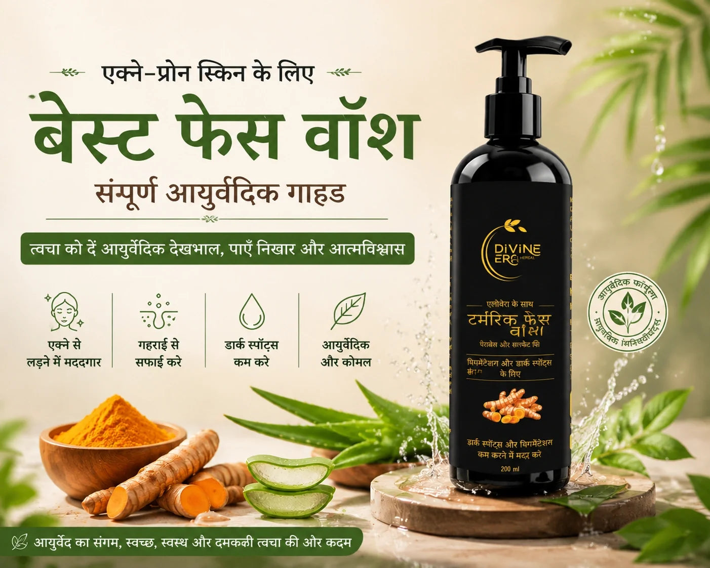 एक्ने-प्रोन त्वचा के लिए सबसे अच्छा फेस वॉश: संपूर्ण आयुर्वेदिक गाइड