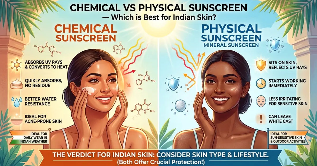 Chemical vs Physical Sunscreen —  Which is Best for Indian Skin?
