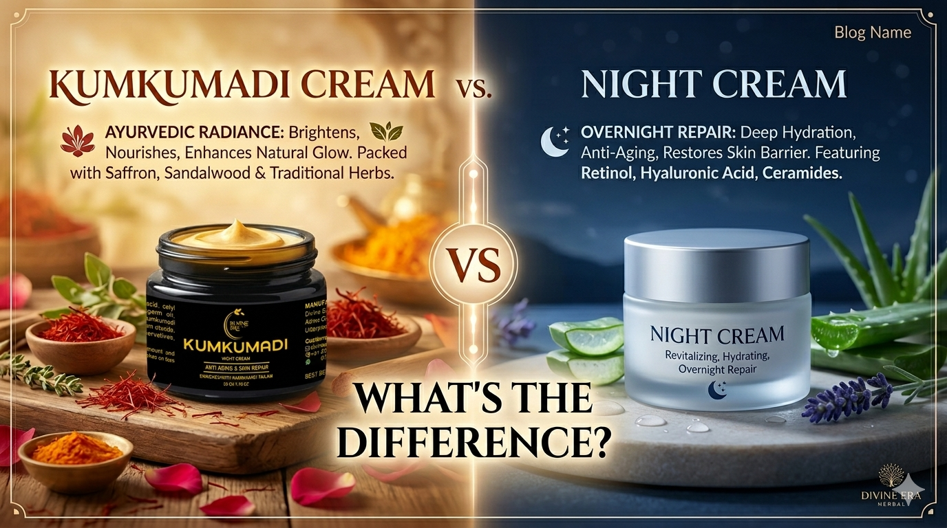 Kumkumadi Cream Benefits vs Night Cream for glowing and radiant skin
