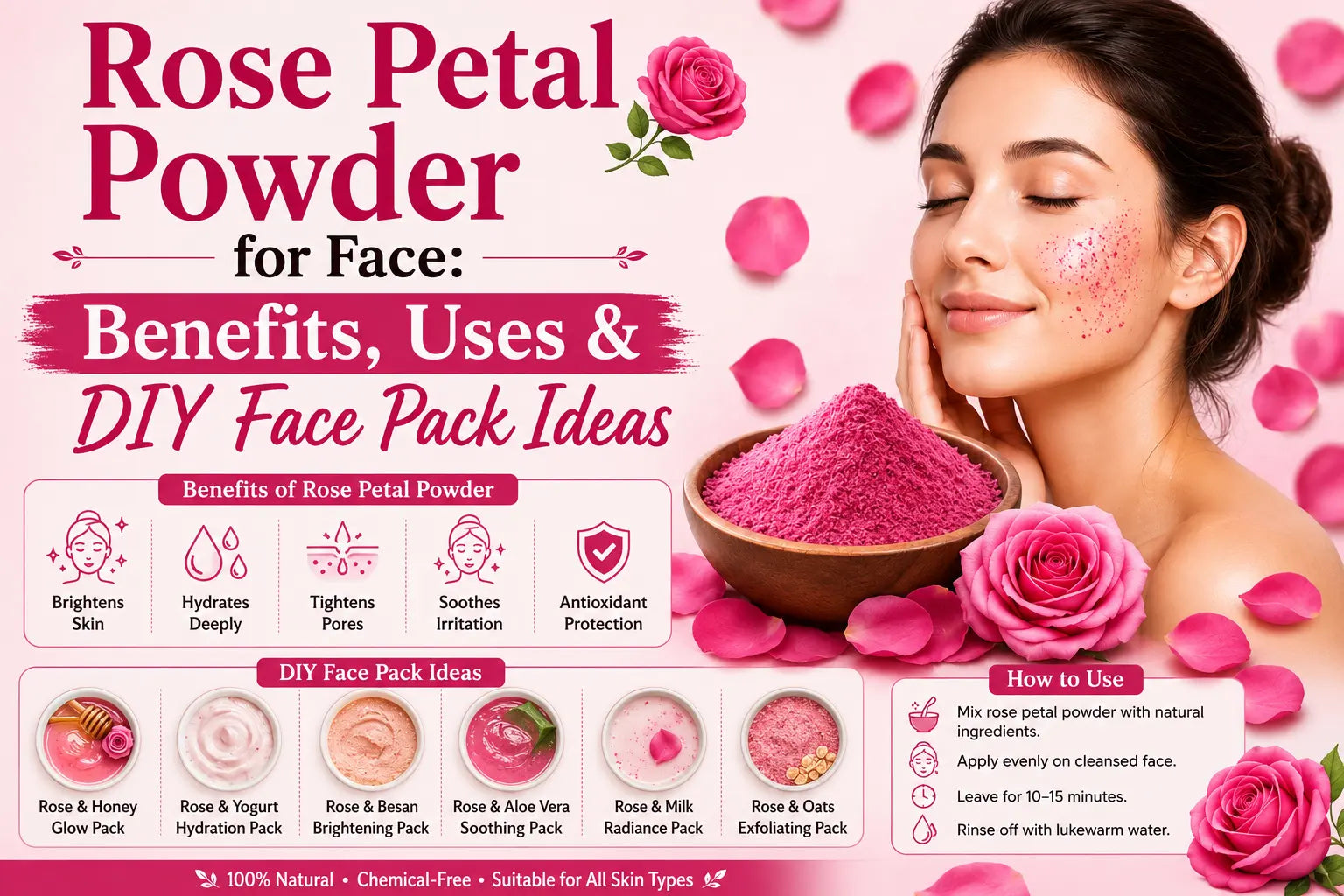 Rose Petal Powder for Face: Benefits, Uses & 6 DIY Face Packs