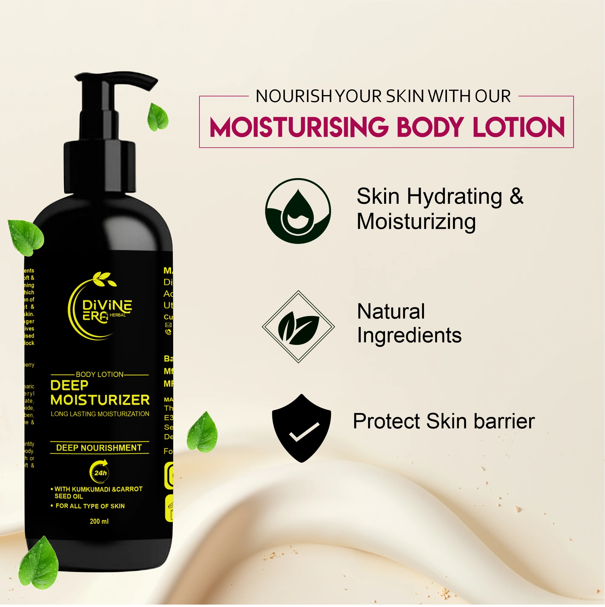 Deep Moisturizing Body Lotion 200ml | Deep Moisturizing & Nourishing Body Care