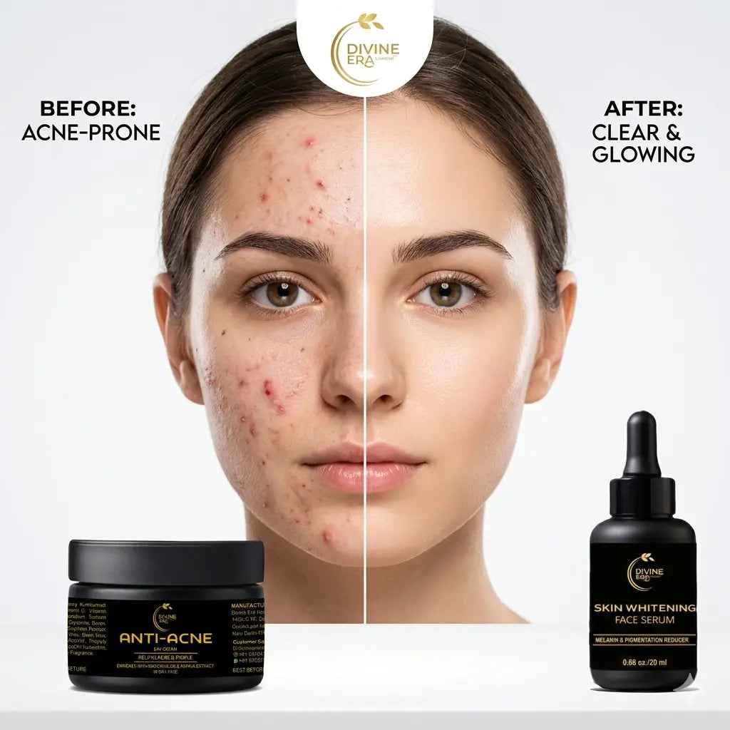 Divine Era Herbal Acne Cream & Face Brightening Serum Combo Kit