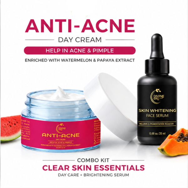 Anti Acne Duo | Herbal Face Serum & Anti Acne Cream for Pimples & Acne Marks (2-Month Kit) Divine Era Herbal