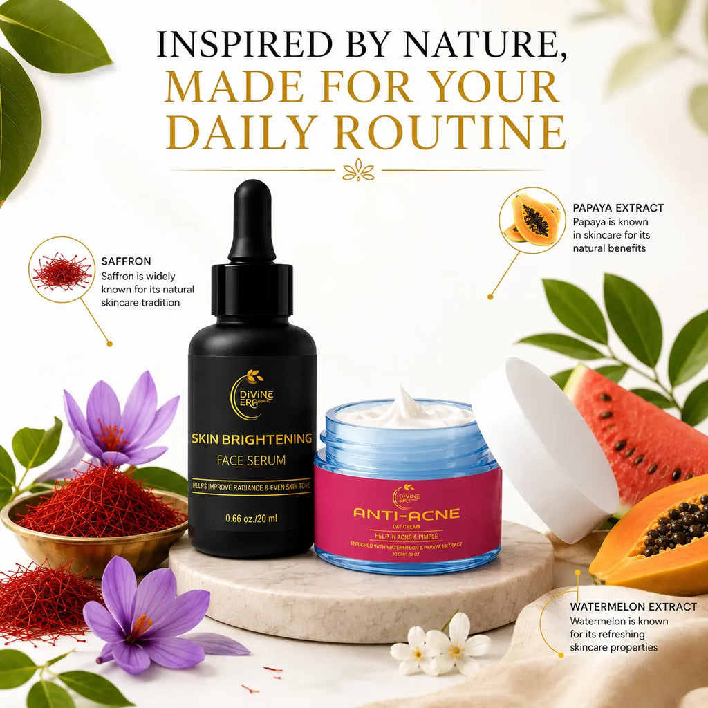 Anti Acne Duo | Herbal Face Serum & Anti Acne Cream for Pimples & Acne Marks (2-Month Kit) Divine Era Herbal