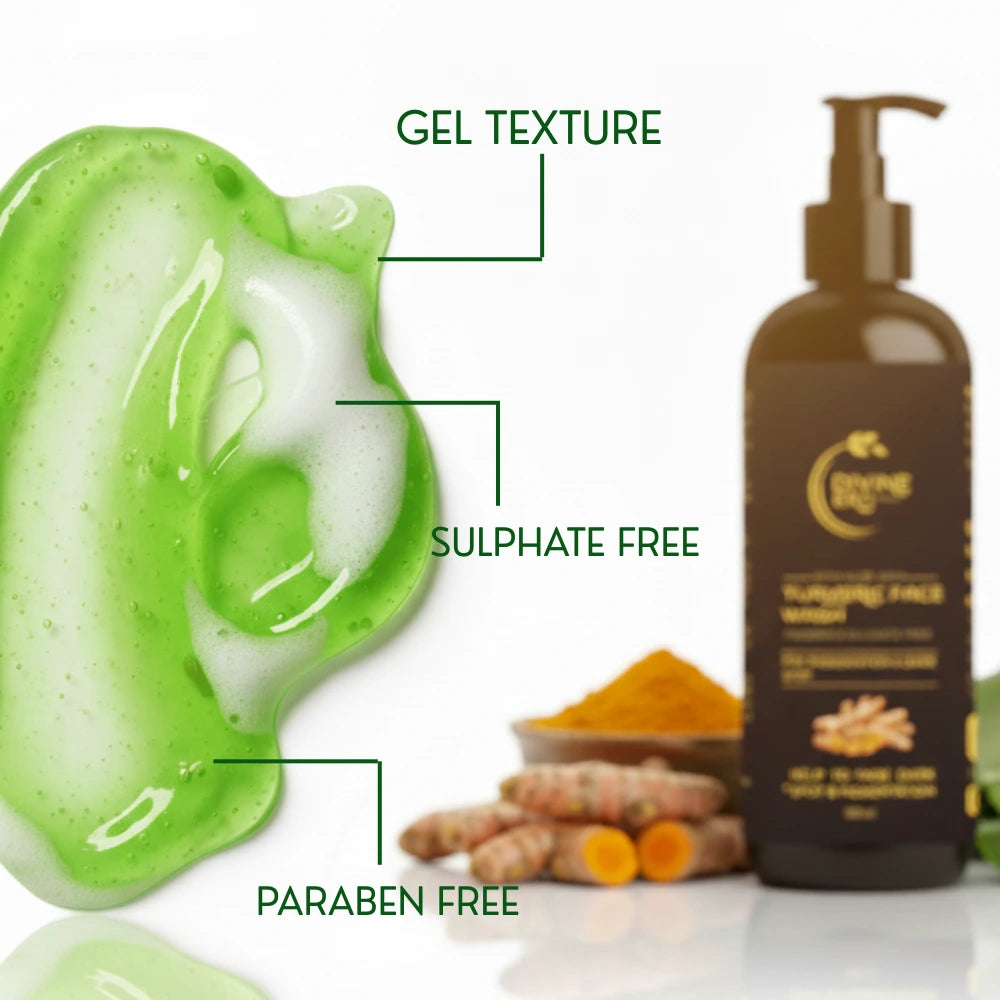 Divine Era Herbal Turmeric Face Wash 200ml | Brightening & Deep Cleansing Face Wash