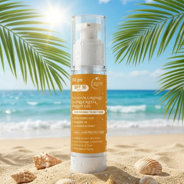 SPF 50 Hyaluronic Sunscreen Aqua Gel 50gm | Lightweight Daily Sun Protection