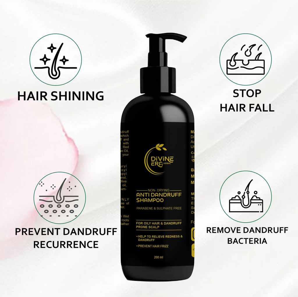 Divine Era Herbal Anti Dandruff Shampoo 200ml | Flake Control & Scalp Care Shampoo