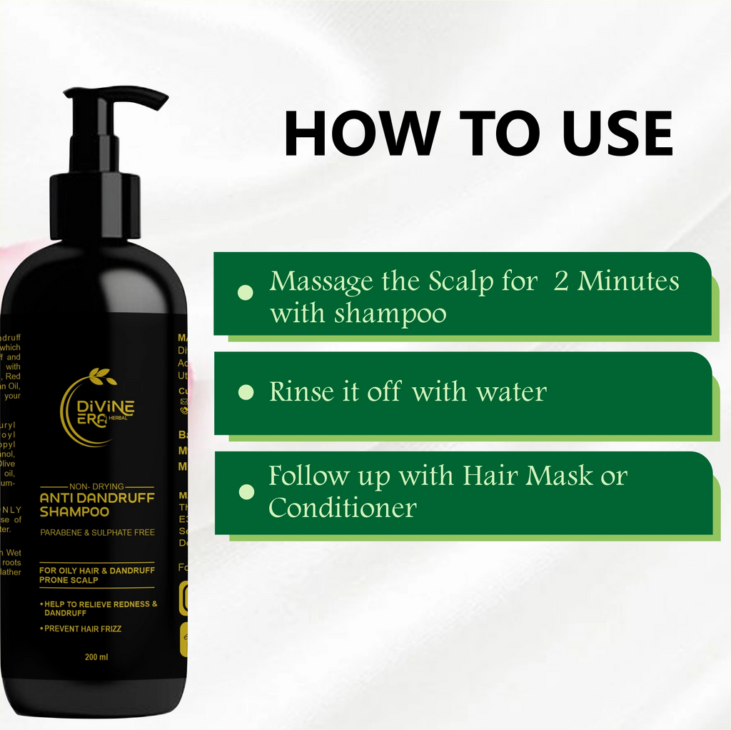 Divine Era Herbal Anti Dandruff Shampoo 200ml | Flake Control & Scalp Care Shampoo