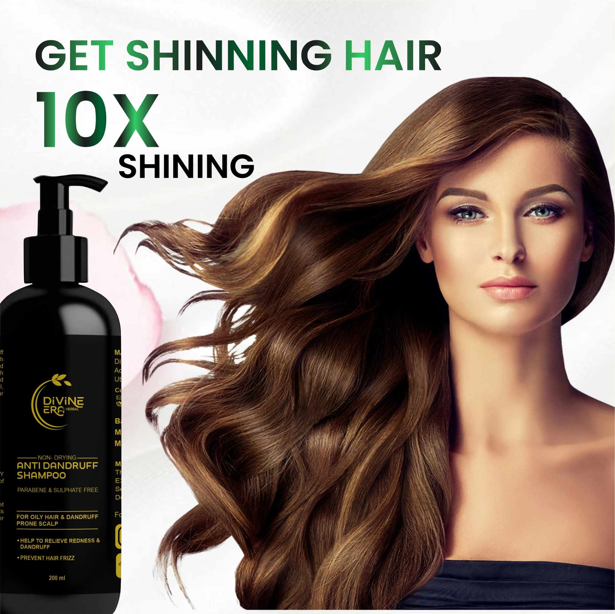Divine Era Herbal Anti Dandruff Shampoo 200ml | Flake Control & Scalp Care Shampoo