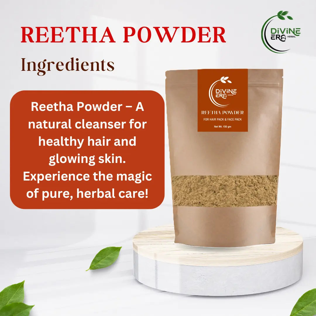 Divine Era Herbal Reetha Powder (Soapnut Powder) – Pure & Natural Hair Cleanser | 100 gm Divine Era Herbal