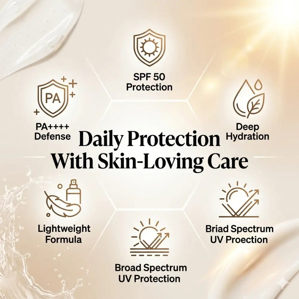 SPF 50 Hyaluronic Sunscreen Aqua Gel 50gm | Lightweight Daily Sun Protection
