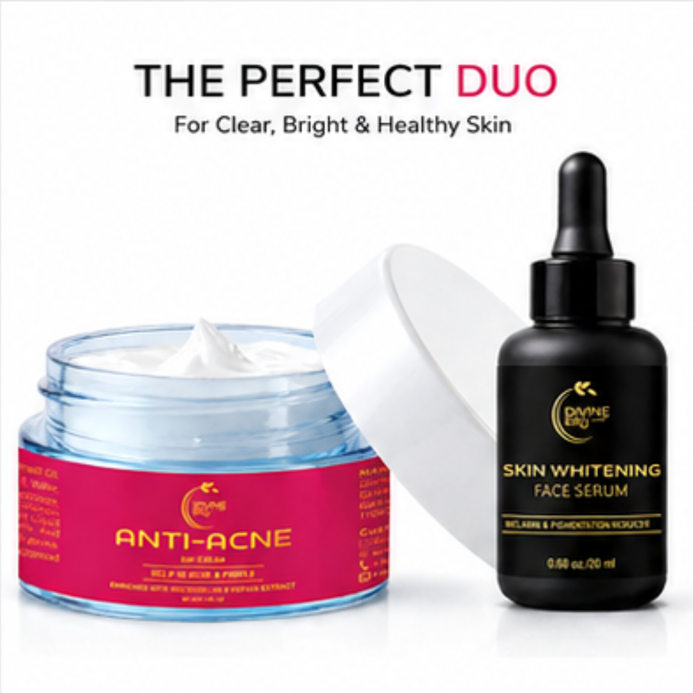 Anti Acne Duo | Herbal Face Serum & Anti Acne Cream for Pimples & Acne Marks (2-Month Kit) Divine Era Herbal