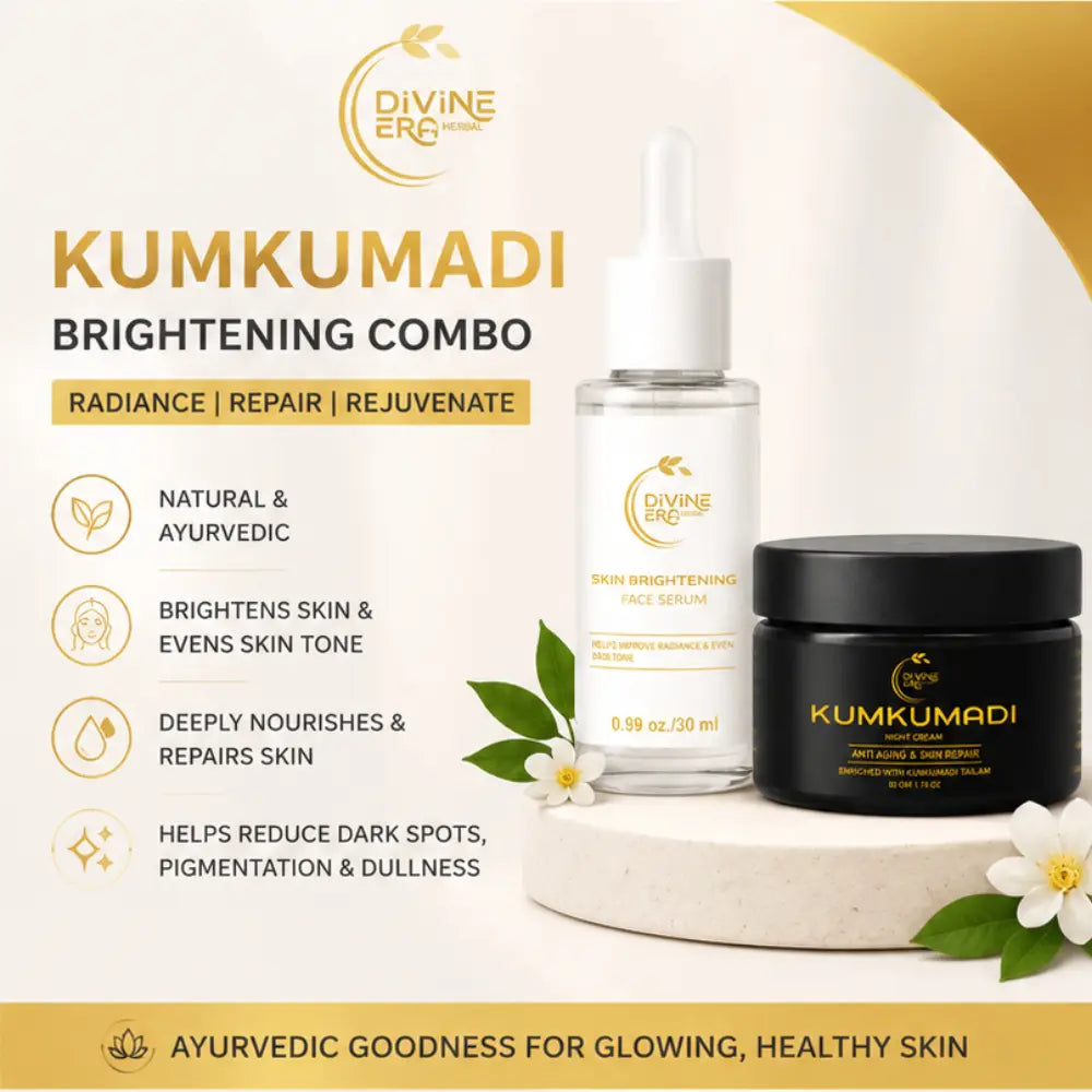 Kumkumadi De-Pigmentation Duo | Face Serum & Night Cream for Glowing, Even-Toned Skin- 3 Month Care Kit