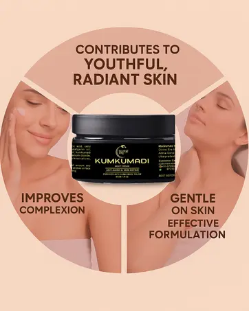 Herbal Kumkumadi night cream with saffron for radiant and youthful skin.