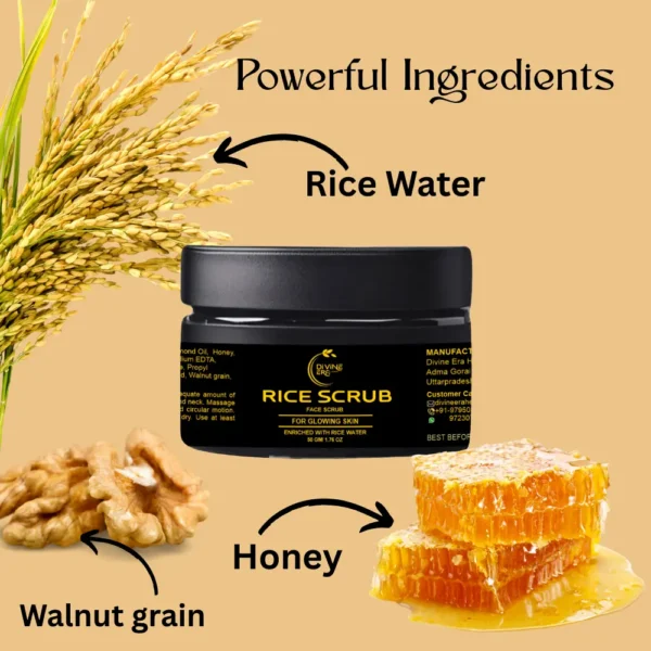 Divine Era Herbal Rice Face Scrub-50 gm - Image 2