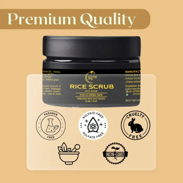 Divine Era Herbal Rice Face Scrub-50 gm - Image 6