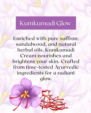 Natural Kumkumadi face cream for hydration, brightness and smooth texture.