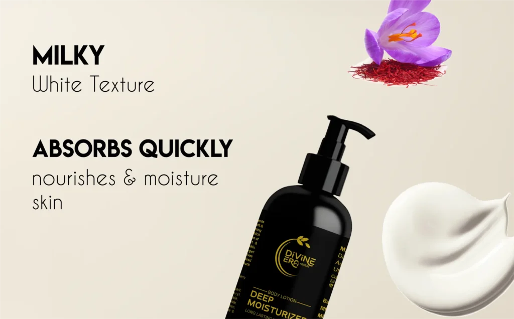 Non-greasy body lotion for daily use that quickly absorbs and provides long-lasting hydration for soft and smooth skin.