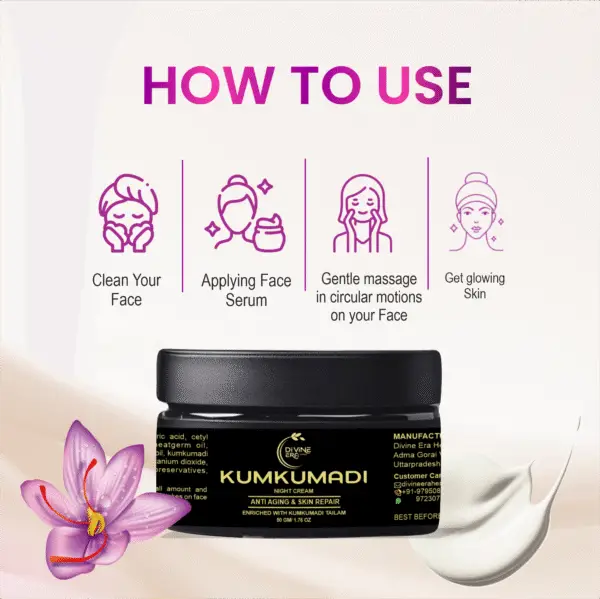 Divine Era Herbal Kumkumadi cream- Glow naturally, Shine Gracefully - Image 3
