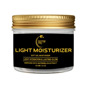 Jar of light moisturizer for face 100g, hydrating and non-greasy for soft, glowing skin
