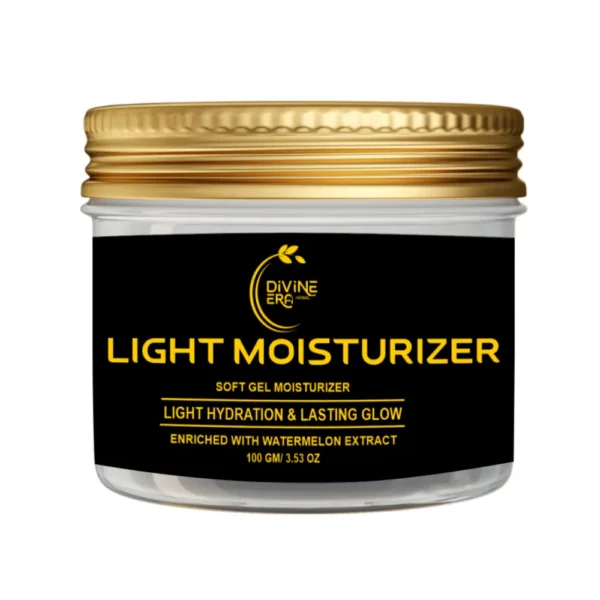 Jar of light moisturizer for face 100g, hydrating and non-greasy for soft, glowing skin