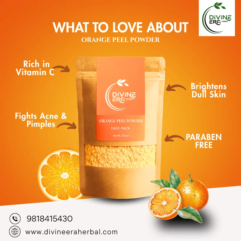 Homemade orange peel powder for glowing skin and hair