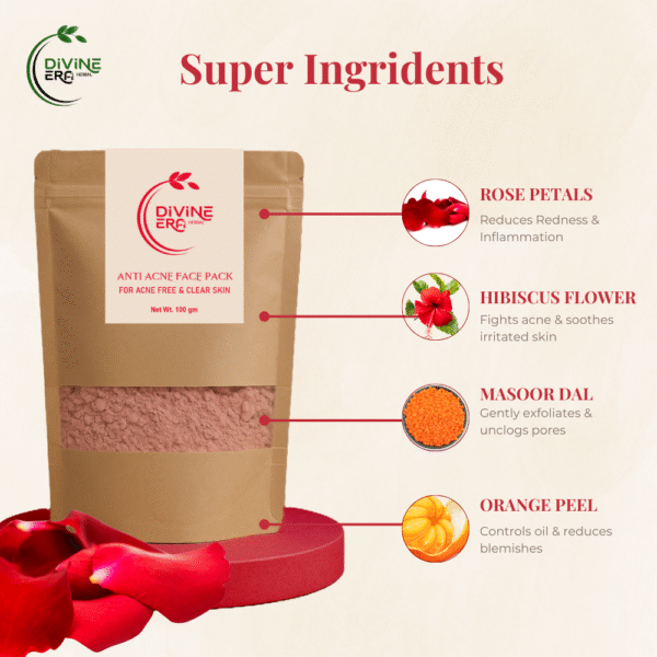 Divine Era Herbal Anti Acne Face Pack-100 gm - Image 2
