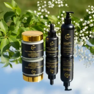 Hair loss treatment kit with herbal ingredients for hair fall control and regrowth