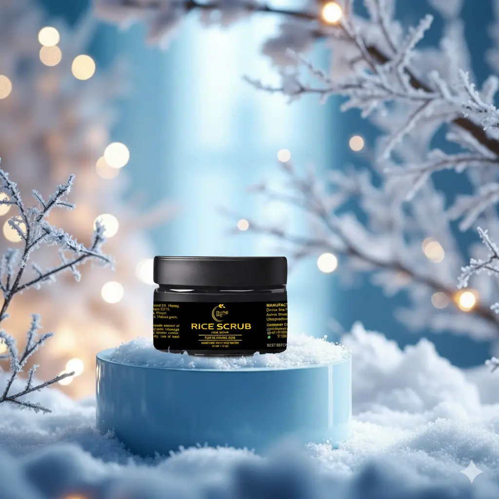 Christmas sale on rice face scrub made with natural skin care ingredients for gentle exfoliation and glowing skin